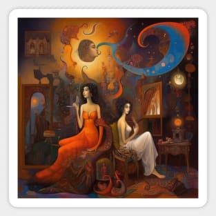 Surreal Orientalism - Whispers of Dual Elegance Magnet